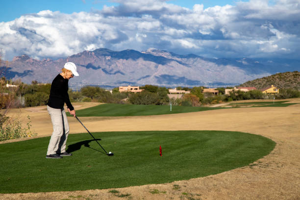 istock Retired Woman playing Golf in Tucson Arizona 1342980418