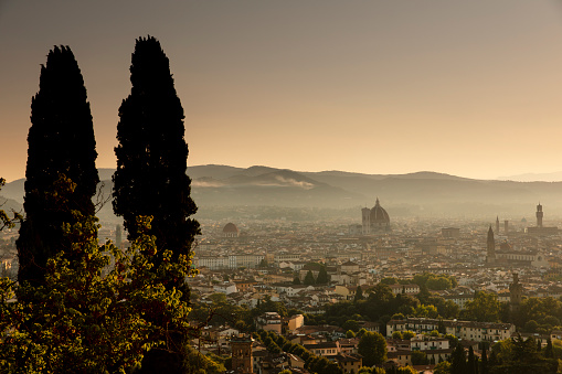 Morning views of the city in Florence, Italy.