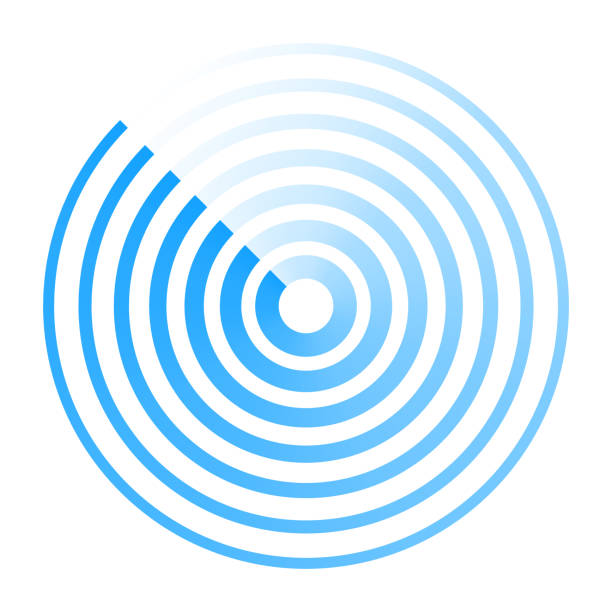 Radar abstract icon logo. Circle wave concentric line vector radar symbol vector art illustration