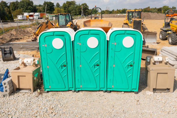 istock Portable toilets, dry closets at a construction site 1343006661