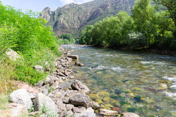 istock Landscape of a river in the Catalan Pyrenees between the mountains 1343008710