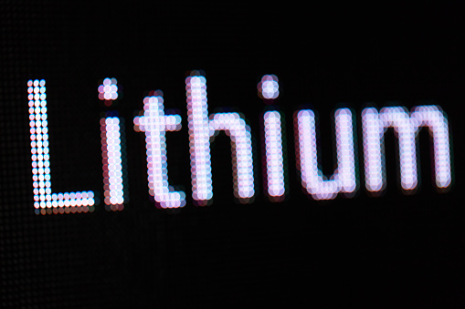 Lithium letter in billboard with radial blur