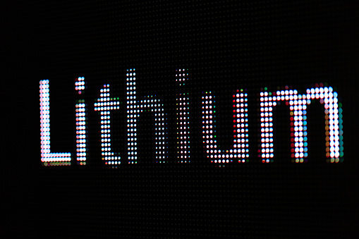 Lithium letter in billboard with radial blur