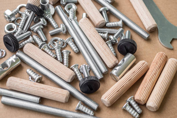 istock Assembly furniture tool kit with screw dowel and bolt 1343023082