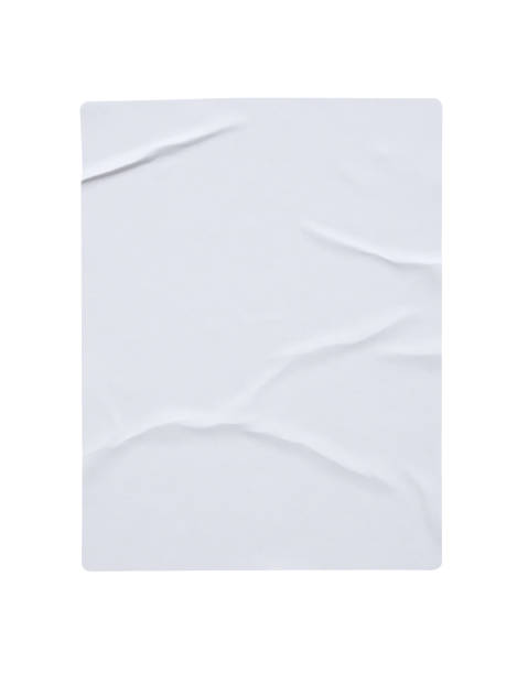istock Blank paper sticker label texture isolated on white background 1343023325