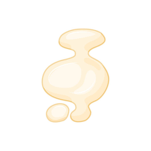 A drop of mayonnaise sauce. A smear of cheese sauce. Vector illustration of creamy yogurt texture clots isolated on a white background A drop of mayonnaise sauce. A smear of cheese sauce. Vector illustration of creamy yogurt texture clots isolated on a white background whip cream dollop stock illustrations