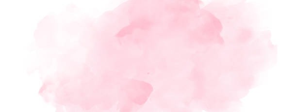 istock Light pink watercolor brush strokes on white paper banner background 1343028124