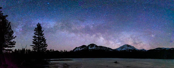 The Milky Way over Mt. Lassen in California USA