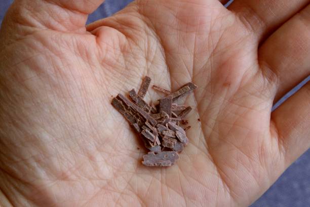 istock Dark chocolate for preparing drinks or cooking, ingredient in flakes 1343045183
