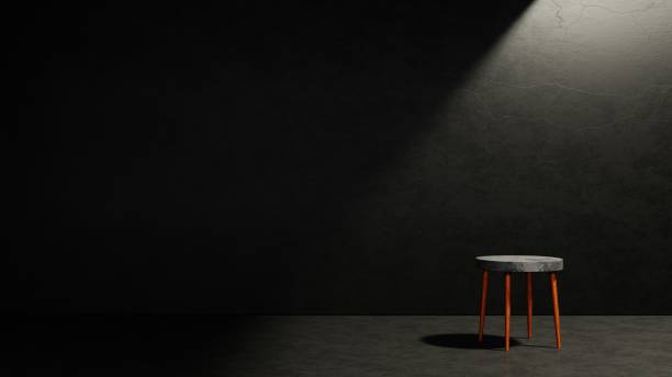 istock Modern chair in abstract empty dark concrete room interior loft style. 3d render illustration 1343057694