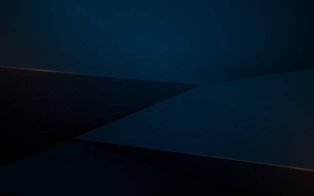 istock Abstract blue geometric shapes and golden cut lines in luxury concept. Minimal background. Vector illustration 1343073700