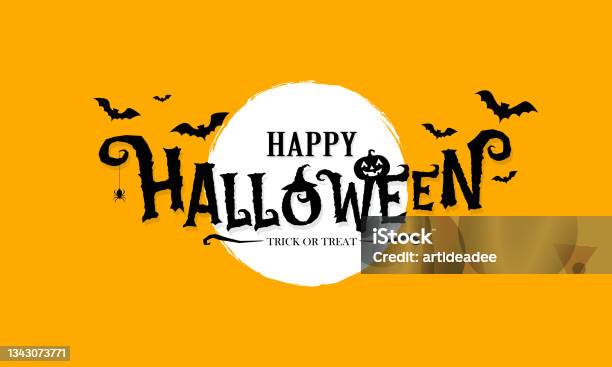 Halloween Concept Background With Bats And Pumpkinvector Illustration - Arte vetorial de stock e mais imagens de Dia das Bruxas