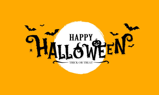 halloween concept background with bats and pumpkin.vector illustration - halloween 幅插畫檔、美工圖案、卡通及圖標