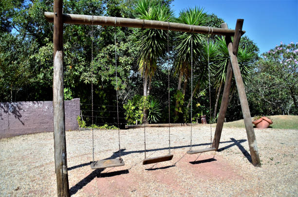 istock Wooden swing in field 1343076355