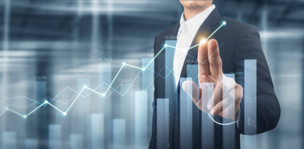 istock Businessman plan graph growth increase of chart positive indicators 1343077655