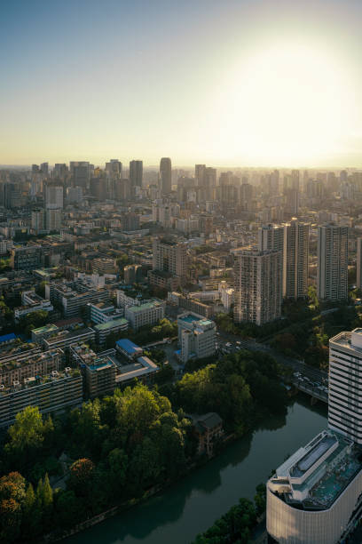 istock Shooting modern dense buildings in busy cities on sunny days 1343082686