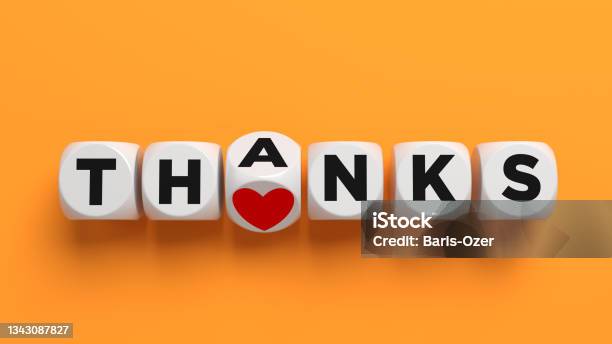 Thanks Text And Whitecolored Cubes Stock Photo - Download Image Now - Thank You - Phrase, Gratitude, Backgrounds