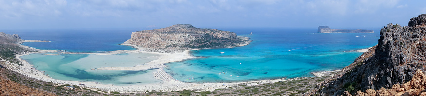 Dionyssos (also Dionysos) Beach on Libyan Sea in Region of Rethymno on Crete, Greece