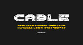 istock Cyrillic sans serif font in gamer style 1343096076
