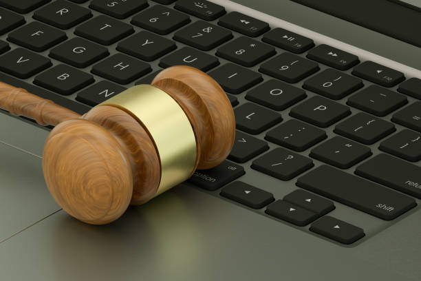 istock Gavel on Laptop, Online Auction, Internet Crime, Hacking and Cyber Crimes 1343097406