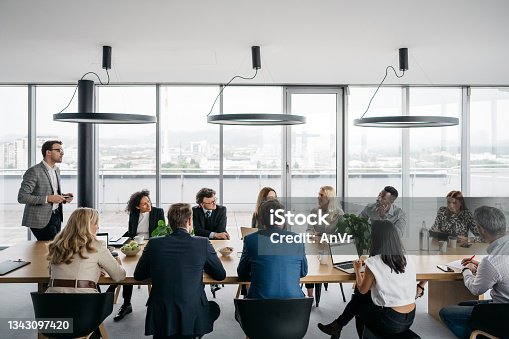istock Business meeting in a bright office 1343097420