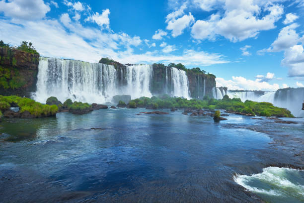 istock Iguazu waterfalls, panoramic overview from bellow with reflection 1343102427