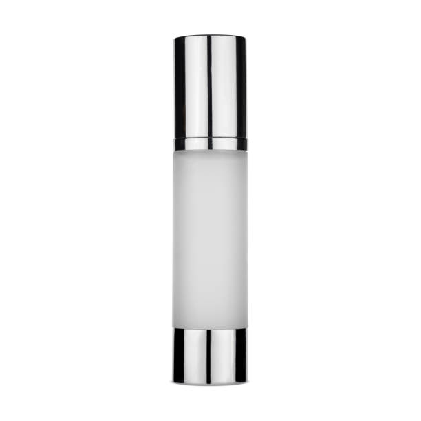istock White opaque plastic packaging. A container with a closed cap and a dispenser for cosmetics. A clean template isolated on a white background. 1343107650