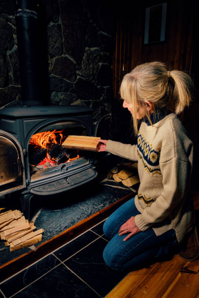 istock Wood burning stove 1343132261