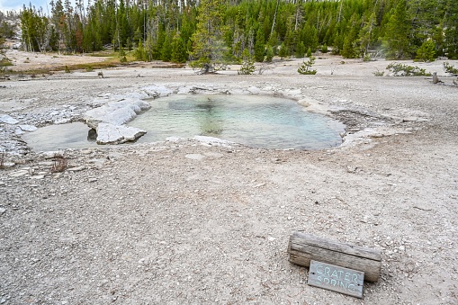 Yellowstone NP, WY, USA - Aug 12, 2020: The Crater Spring