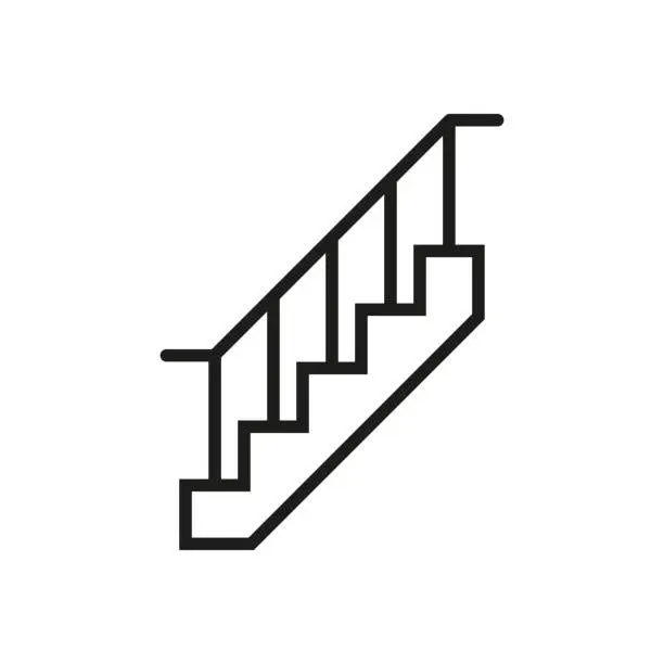 Vector illustration of Stairs icon. Vector illustration in flat design