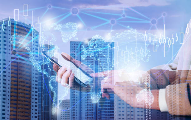 istock Financial technology and mobile communication concept. Woman working online using smartphone, closeup 1343159371