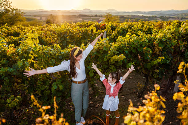 istock Two sisters enjoying a walk through vineyard 1343165795