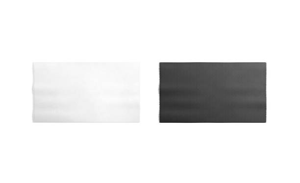 istock Blank black and white rectangle interior carpet mockup, top view 1343168704
