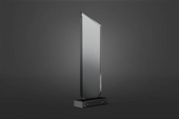 istock Blank manhattan glass award mockup, dark background 1343170472