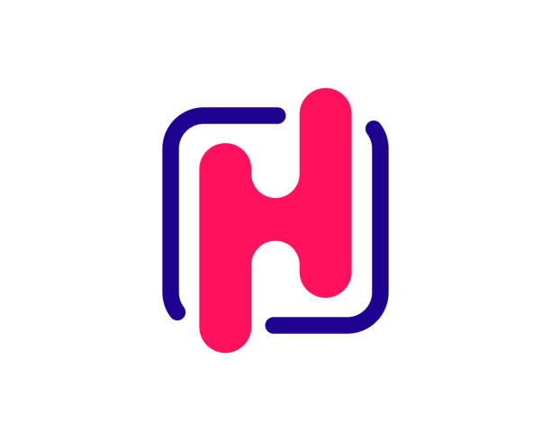 ilustraciones, imágenes clip art, dibujos animados e iconos de stock de letra h logotipo plantilla diseño vector, emblema, concepto de diseño, símbolo creativo, icono - letra h