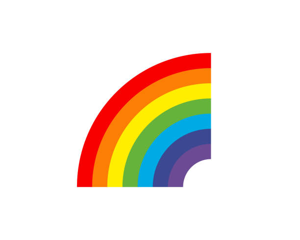 Seven Colors Rainbow Illustration On White Background Rainbow Arc