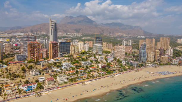 istock Playa de Poniente from the air, Benidorm, Spain 1343189069