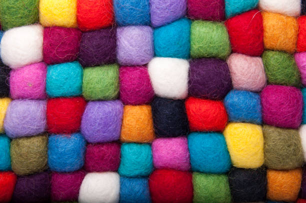 istock Colorful felt dried textile balls 1343190255