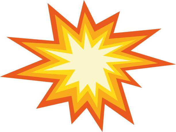 explosion collision vector Vector illustration of the shape of an explosive collision deflated stock illustrations