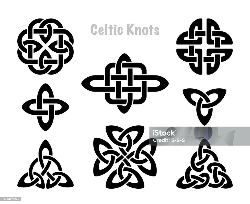 Celtic Knots Silhouettes Irish Knot Symbols Celt Three Trintiy Endless  Knotted Shape Vector Icon Infinite Spirit Unity Symbol Paganscircle Tribal  Symbolism Graphics Stock Illustration - Download Image Now - iStock