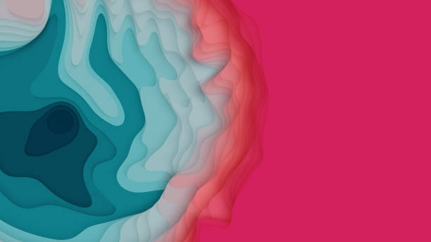 istock Colorful paper layers. 3D abstract gradient papercut. Colorful origami shape concept 1343198393