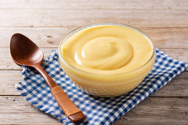 istock Pastry cream in a bowl 1343203344