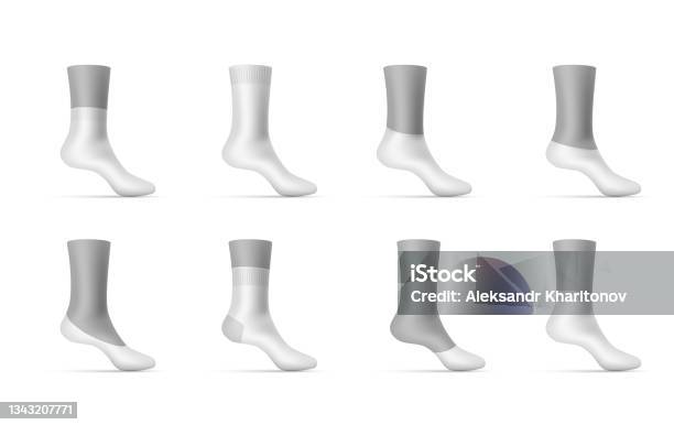 Socks Reference Collection Type Of Socks Realistic Vector Illustration 3d Clothes ...