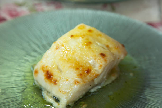 istock Cod dish with confit potatoes baked in a glass dish 1343208157