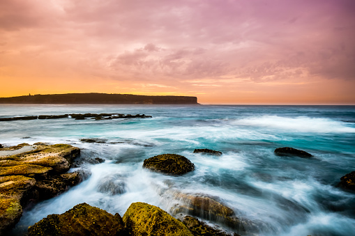 Beautiful sunrise view at Rangitoto island, Auckland, New Zealand.