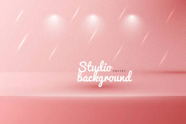 Vector illustration of Studio wall textured with lights background