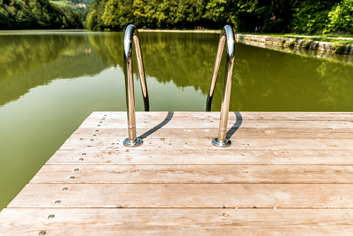 Pier with Ladder at Lake, Slovenia