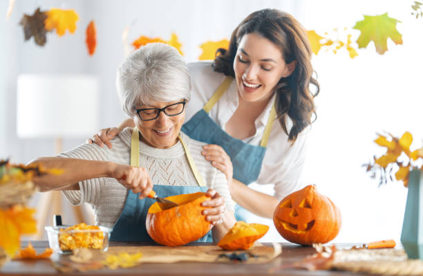 istock family preparing for Halloween 1343234039