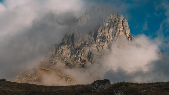 Foggy Mountain. Landscape of the misty mountain