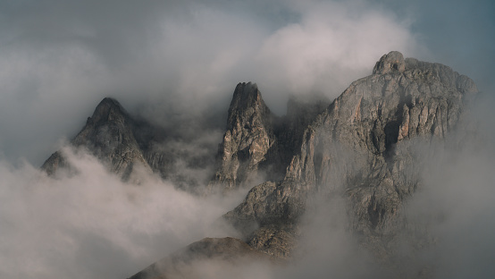 Foggy Mountain. Landscape of the misty mountain